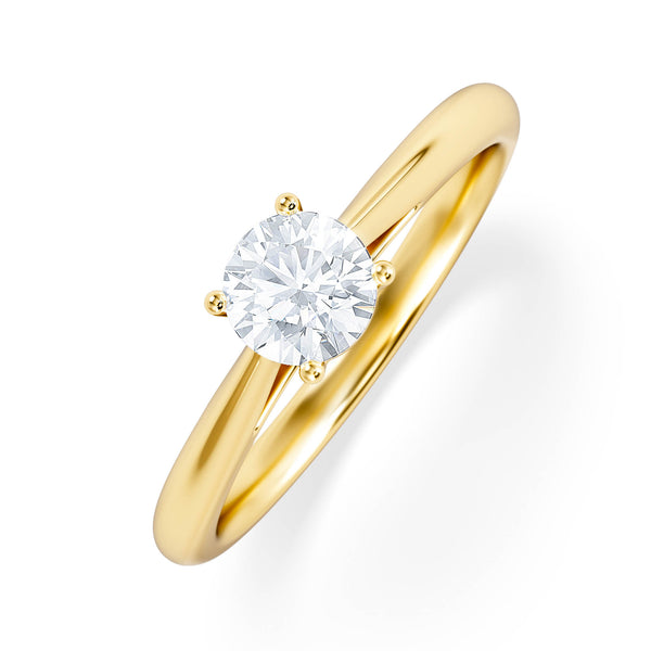 Half Carat Diamond Engagement Ring Elysia Lab F/VS1 18K Gold